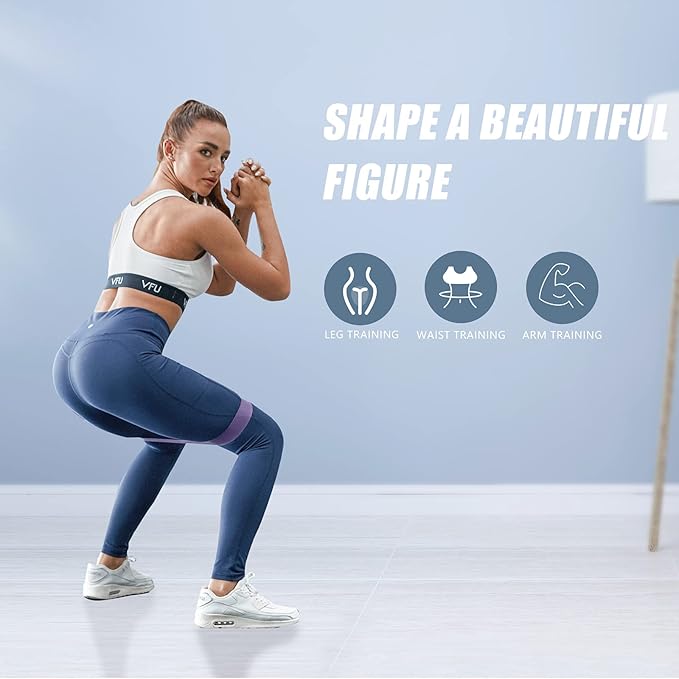 Polygon Resistance Bands for Working Out, Non-Slip Fabric Booty Bands for Women and Men, Exercise Bands for Legs and Butt, Glute & Hip Workout, Pilates & Home Fitness