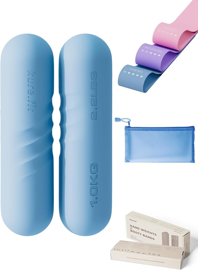 Hand Weight Bars for Women (2.2 LB) | Resistance Booty Bands | Pilates, Yoga, Dance, Aerobics, Running, Cardio, Gym, Strength Training | Non-Slip | Portable Dumbbells | Women & Men