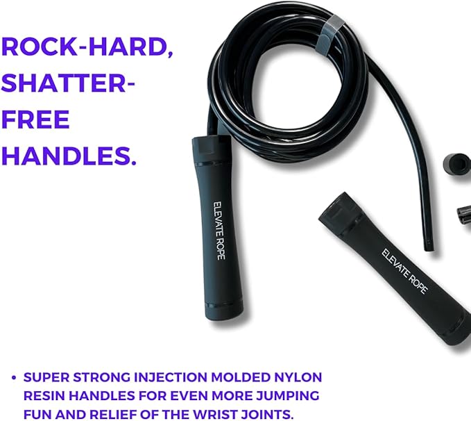 Elevate Gravity Heavy Rope - 3m, 10mm PVC - Boost Muscle, Cardio & Strength - Smooth Bearings - Ideal Indoor/Outdoor & Weight Loss.