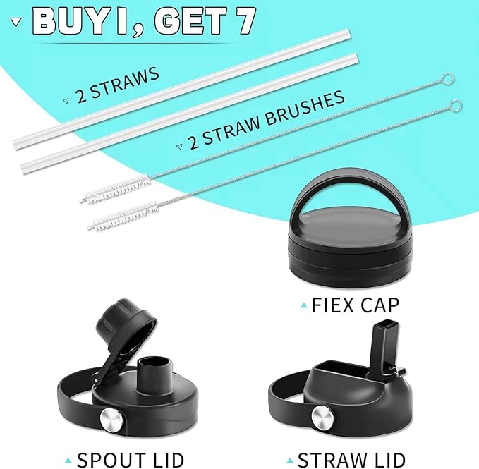 SENDESTAR 40oz Water Bottle Wide Mouth Stainless Steel Vacuum Insulated Double Wall with 2 Straw Lids Fit in Any Car Cup Holder