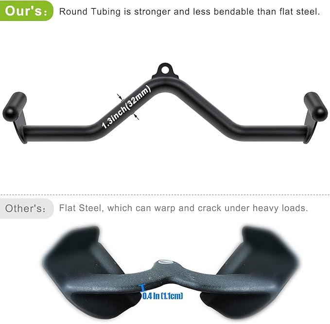 Kipika LAT Pull Down Bars Cable Machine Attachment, Rowing T-bar V-bar Set, Back Strength Training Handle Grips for Cable Machine Rowing Machine, 12" 20" 24" 28" 32" Five Sizes