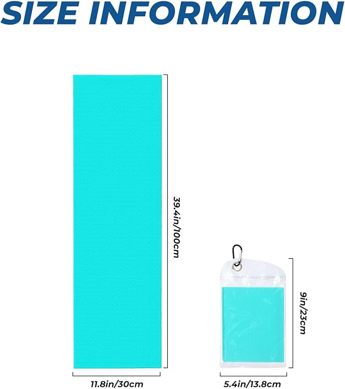 Custom 1-200 Pack Cooling Towel 40"x12", Design Your Team Logo Photo Ice Towel Personalized Soft Breathable Sport Towel Customized Workout Sweat Towel for Yoga Gym Activities (Cyan)