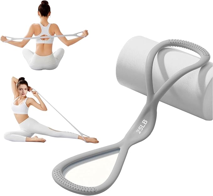 Luminous Resistance Bands, 8 Shaped Exercise Bands, with Handles Band for Arms, Back, Shoulder Stretch, Resistance Bands Women Men, Gift for Yoga Lover/Beginner, Not Break