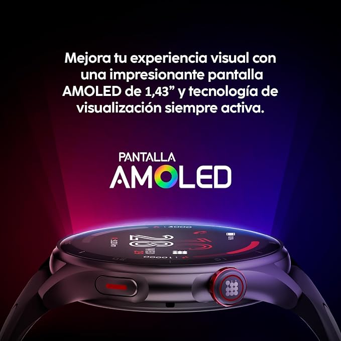 Cubitt Aura Pro Smartwatch/Fitness Tracker with 1.43" Touch AMOLED Screen, Bluetooth Call, Built in GPS, 60+ Sports, Blood Oxygen, Heart Rate, Stress/Sleep Monitor, Waterproof, Step Counter, Compass