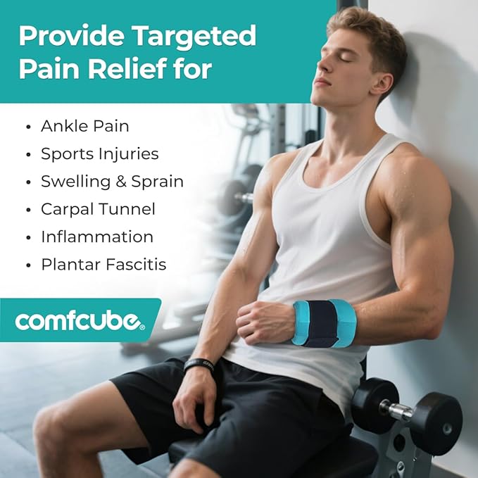 Ice Pack for Injuries, Reusable 2 Hours Long Lasting Flexible Cold Ice Pack Wrap for Swelling, Bruises, Sprain, Joint and Muscle Pain Relief, for Ankle, Wrist, Elbow & More Green