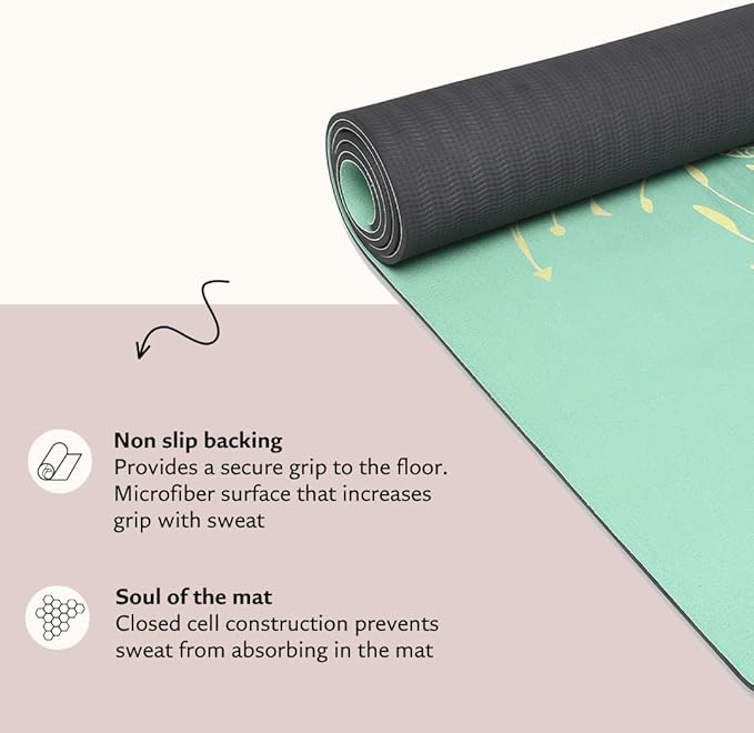 TPE Yoga Mat - Artist Designed, Premium eco friendly mats, Non Slip, Non toxic, Great For Regular & Hot Yoga, Pilates and Workouts (72 inch x 24 inch x 6mm thick)