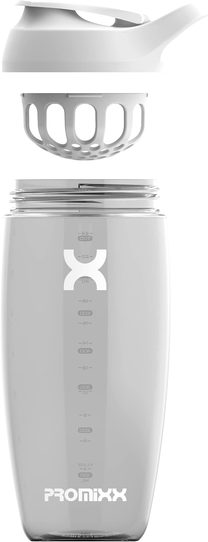 Promixx Pursuit Protein Shaker Bottle (24 oz) – Silent No-Ball Mixer, Leak-Proof Lid, BPA/BPS & Phthalate-Free ECOZEN – Easy-Clean Shaker Cup for Protein Shakes, Pre & Post-Workout Smoothies