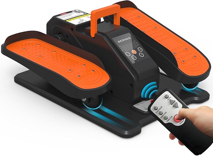 Under Desk Elliptical Machine, Electric Ellipse Leg Exerciser for Senior, Quiet & Portable Seated Pedal Exerciser with Remote Control, Manual & Auto Mode, 12 Adjustable Speeds