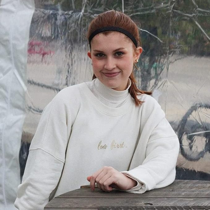 Sweaty Bands Womens Girls Headband - Non-Slip Velvet-Lined Exercise Hairband - Finish Line Charcoal 5/8-Inch