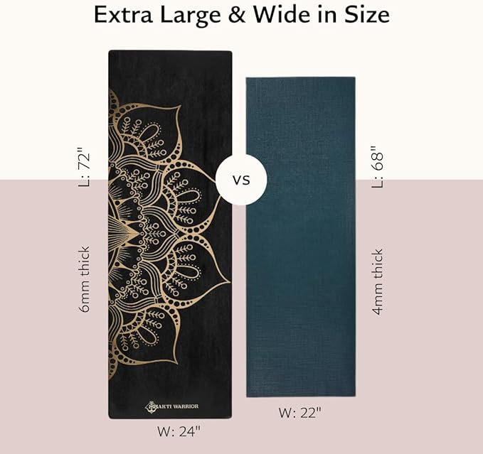 TPE Yoga Mat - Artist Designed, Premium eco friendly mats, Non Slip, Non toxic, Great For Regular & Hot Yoga, Pilates and Workouts (72 inch x 24 inch x 6mm thick)