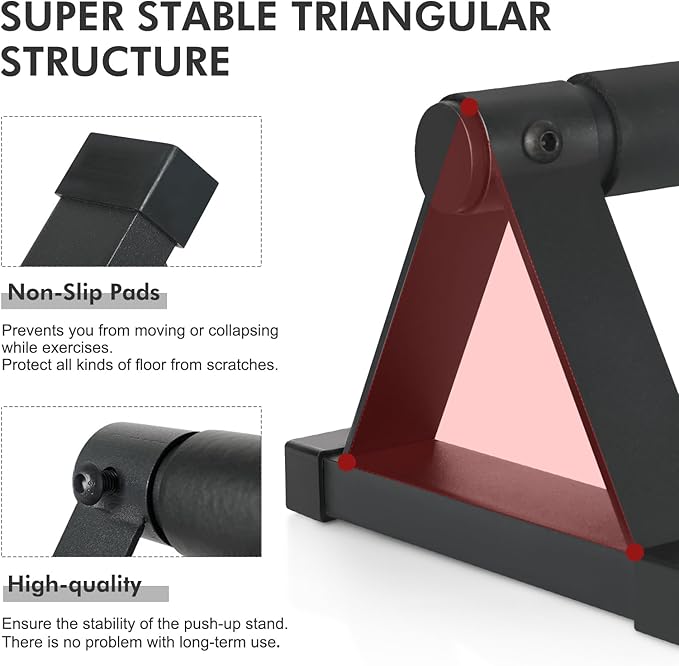 Wood push up bars Parallettes bars Anti-slip Handstand Bars for Calisthenics, Fitness, Floor workouts Solid Wood with Sturdy Metal Bracket, Support 500 lbs