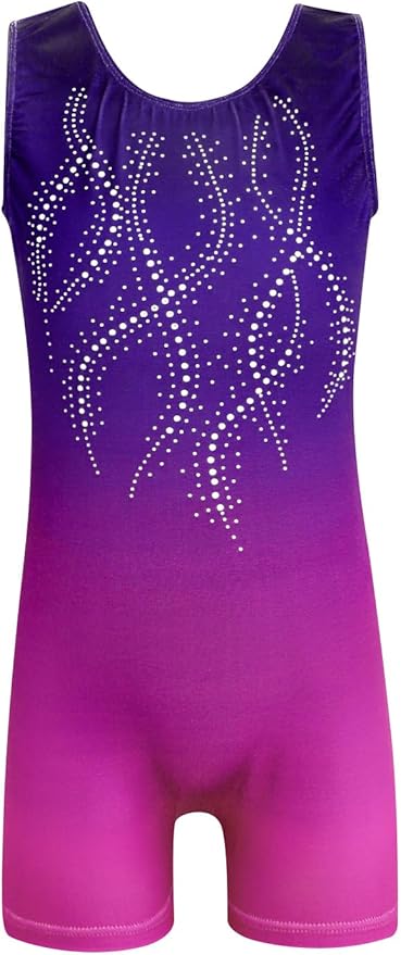 EQSJIU Leotards for Girls Gymnastics Sleeveless Sparkly Toddler Tumbling Outfits Dance Clothes Biketards for Kids 1-10 Years