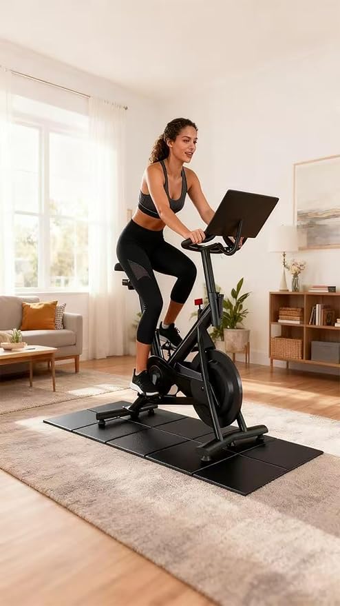 63"x30" Walking Pad Mat for Carpet Floors,Under Treadmill Mat for Hardwood Floor Protection,0.24" Thick Exercise Equipment Matt Compatible with Peloton Bike Matt Stationary Exercise Bike Trainer Pad