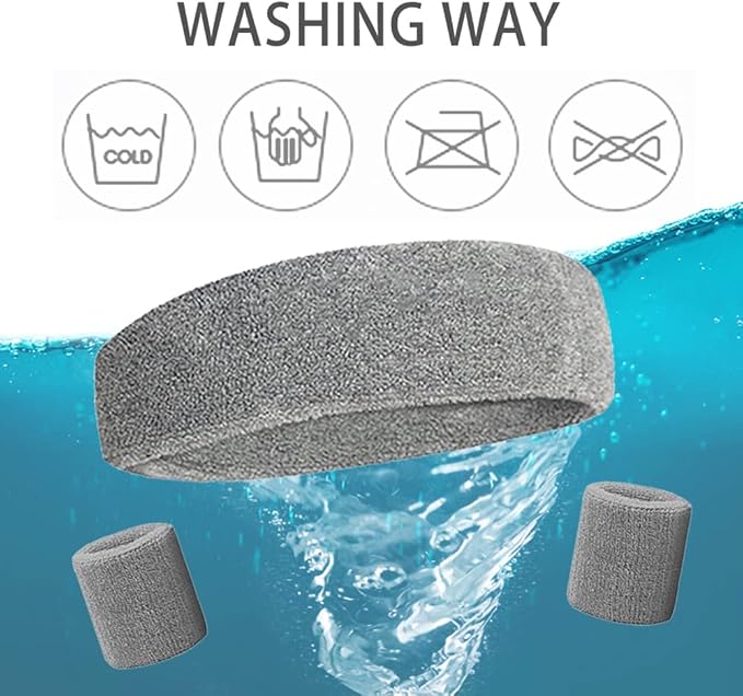 Sports Sweat Bands for Men -12 Pack Sports Headband and Wristbands, Sweatbands Colorful Cotton Sweat Band for Women ＆ Men Tennis Basketball Outdoor Athletic, Running, Gym