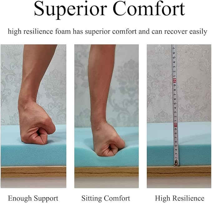 SAMTY Bench seat Cushions Memory Foam Chair Pads Non-Slip Rubber Back Indoor Swing /Settee Cushion 36inX12X2(91.5X30.5X5CM), Brown