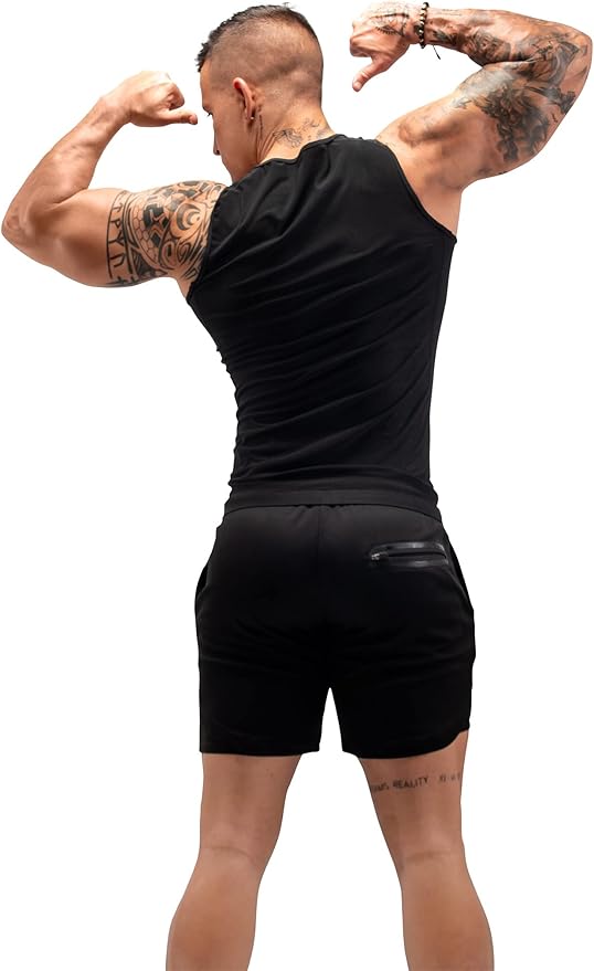 FUXERT Men's Sauna Vest Workout Sweat Tank Top Waist Trainer for Men Compression Sweat Enhancing Vest