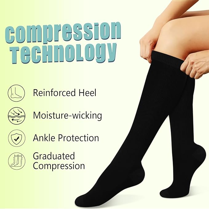 Iseasoo Copper Compression Socks (15-20 mmHg) for Men & Women - Running, Hiking, Cycling, Travel - Improves Circulation