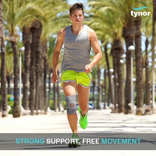 TYNOR Hinged Knee Brace with Double Strap Adjustable Neoprene Knee Support For Men & Women, Arthritis, Meniscus Tear, ACL with Open Patella with Removable Metal Hinges & Side Stabilizers (Small)
