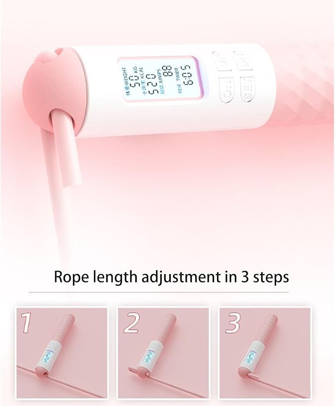 Runaivete Skipping Rope With Counter,Cordless Digital Jump Rope With Counter,Smart Intelligent Adjustable Digital Timer & Calorie Burned Counting With Lcd Display For Fitness