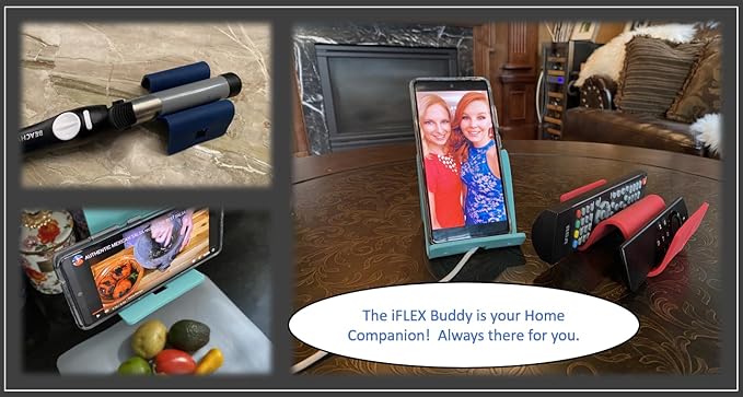 iFLEX Buddy Cell Phone and Tablet Stand Companion - Ideal for Air Travel, Work, and Home Use - Flexible Holder for All Mobile Devices - The Ultimate iPhone Cell Phone Stand Solution