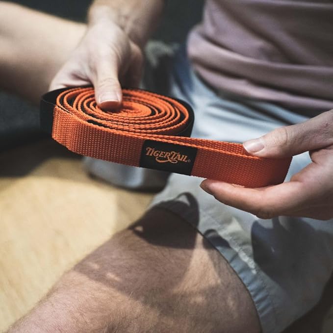 Tiger Tail The Stretchy Tiger 80” - Stretch/Yoga Strap with 10 Numbered Loops for Yoga, Physical Therapy, Pilates, & Exercise, Stretching Strap with Loop