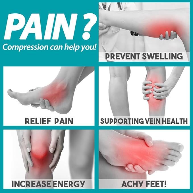 BLUEENJOY Copper Compression Socks for Women & Men (6 pairs) - Best Support for Nurses, Running, Hiking, Recovery