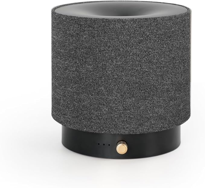 Elegant Fabric Aroma Diffuser - Quiet Essential Oil Diffuser with Soft Night Light, Perfect for Home, Office, and Yoga Space (M35-Black)