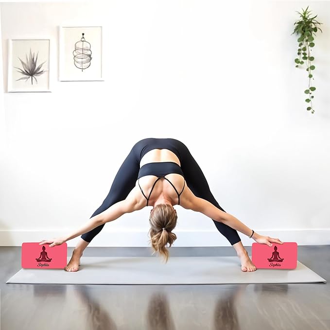 Personalized Yoga Blocks 2 Pack with Custom Design, Yoga Blocks for Women, Exercise blocks Yoga Blocks Soft Non-Slip for Pilates, Meditation, Custom Yoga Accessories