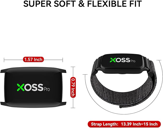 XOSS BBP Heart Rate Monitor Armband with Bluetooth5.0 & ANT+, IPX68 Waterproof & Rechargeable 60Hour Battery Life Monitor Watch for Exercise