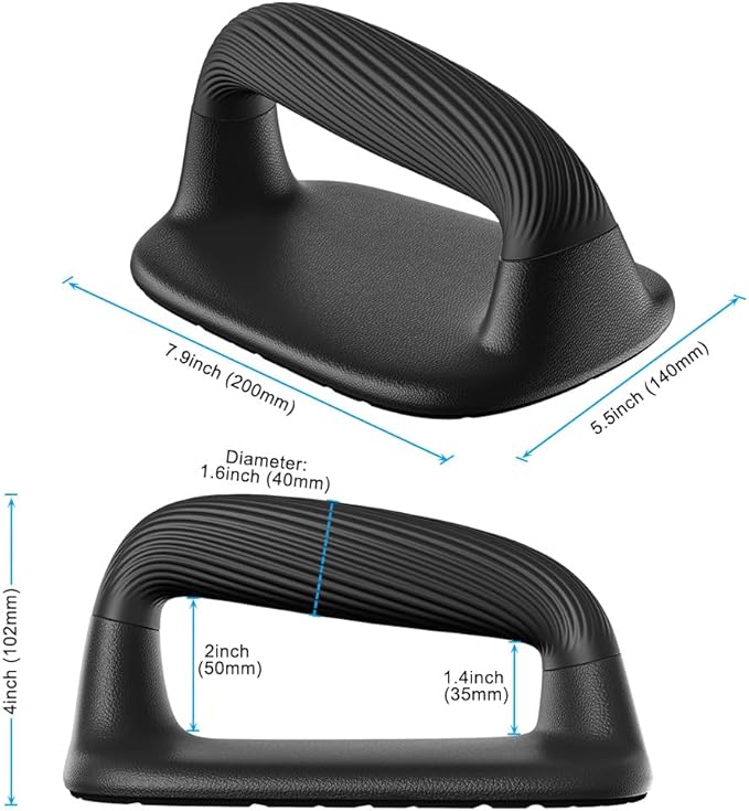 BeneLabel Push Up Bars Black Pushup Handles with Bottom Anti-Slip Pad Push Up Handles for Floor Soft Plastic Strength Training Pushup Stands with Comfortable Grip