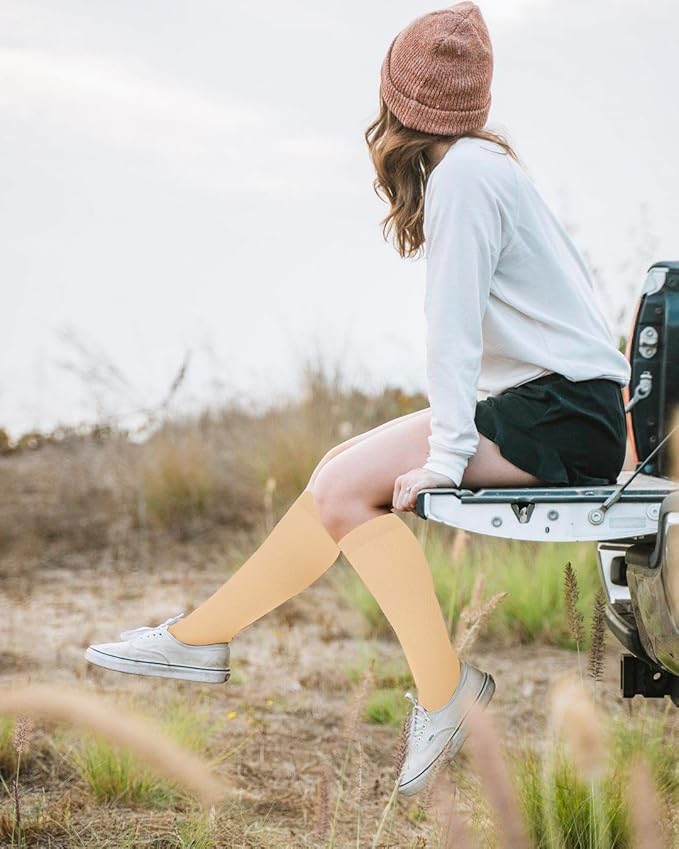 Graduated Compression Socks for Women&Men 20-30mmhg Knee High Socks Travel Hiking Running Stocking