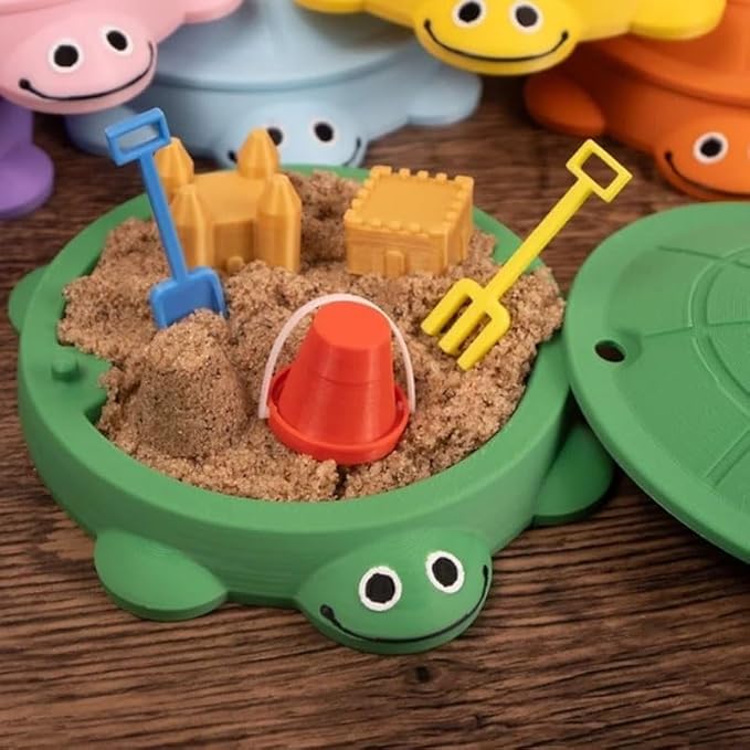 Mini Turtle Sandbox Desk Toy with Mini Tools, Stress Relief Novelty Zen Garden Gift Kit for Adults and Kids, Desktop Decoraccessories for Home and Office, Premium Sand Garden for Desk Kit(Purple)