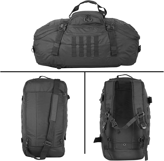 Gym Backpack for Men Sports Duffel Bag Gym Bags Travel Backpack with Three Ways of Carrying (BLACK-60L)