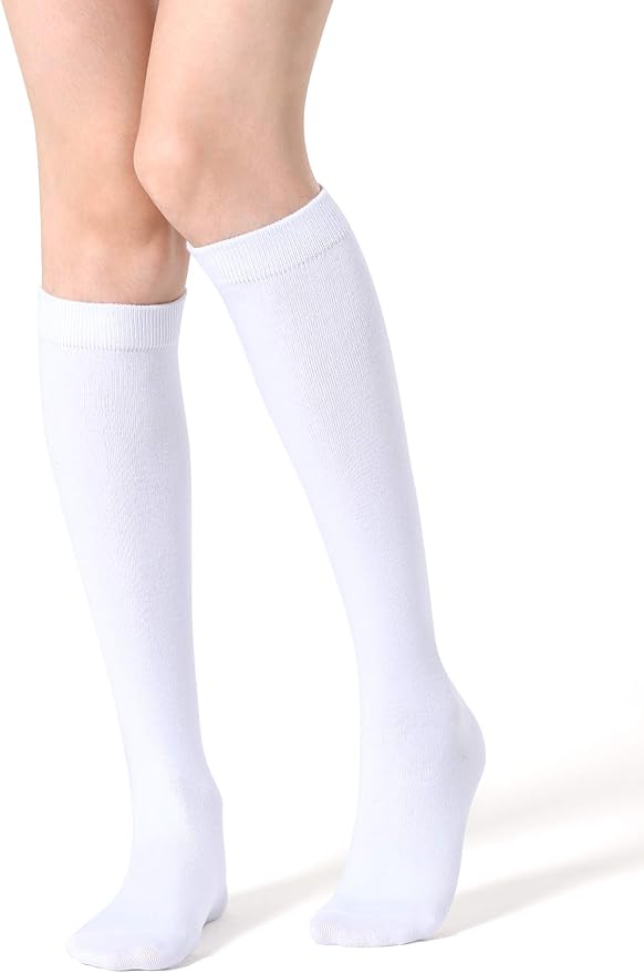 FITRELL Women's Knee High Socks Outdoor Sport Athletic Socks Casual Stripe Tube Socks 1-4 Pack