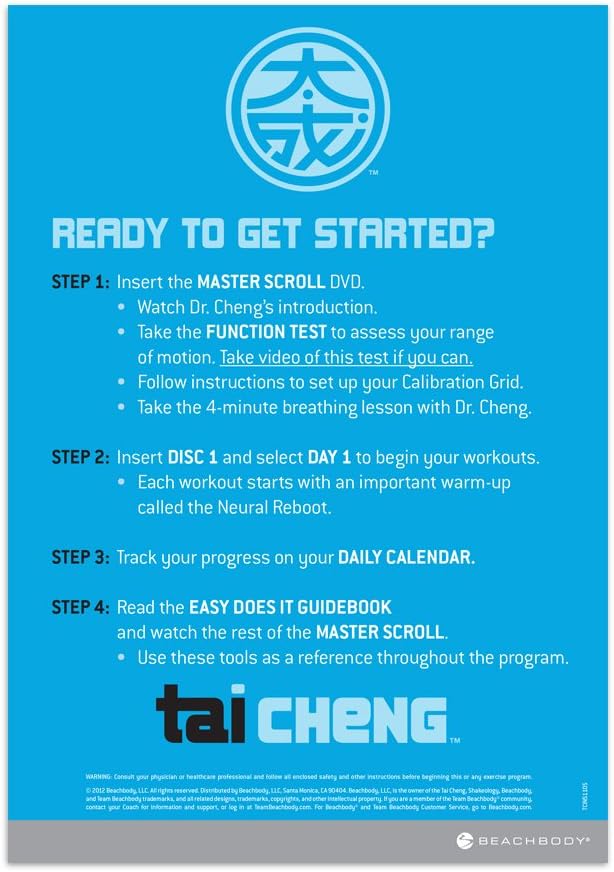 Beachbody Tai Cheng DVD Workout - Base Kit, Tai Chi Exercise Videos, Martial Arts Strength Training Guide, Includes Nutrition Food Plan, Foam Roller, Resistance Band