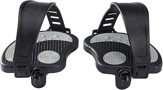Exercise Bike Pedals with Straps for Peloton Bike, Spin Cycling Bike, Indoor Exercycle Bike, Stationary Recumbent Bicycle Replacement Parts