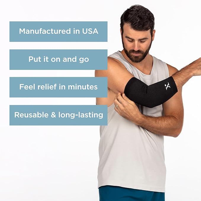 Medicine-Infused Pain Relieving Elbow Compression Sleeve for Men and Women with Elbow Pain, Tennis Elbow, Tendonitis, and Arthritis