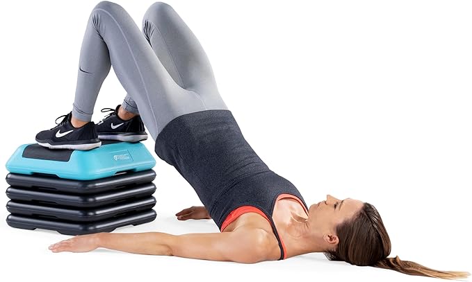 Circuit Fitness by Marcy 16 x 16 inches Adjustable Height Aerobic Step Platform with Adjustable Risers, Non-Slip Rubber Surface, Home Exercise Fitness Training, Multiple Color Options