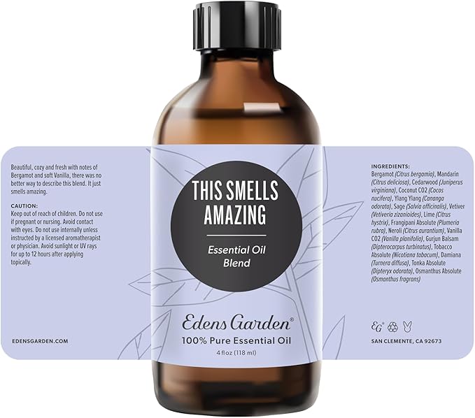 Edens Garden This Smells Amazing Essential Oil Blend- 100% Pure Premium Grade, Undiluted, Natural, Therapeutic, Aromatherapy, The Best for Skin, Candle, Humidifiers 118 ml (4 fl oz)