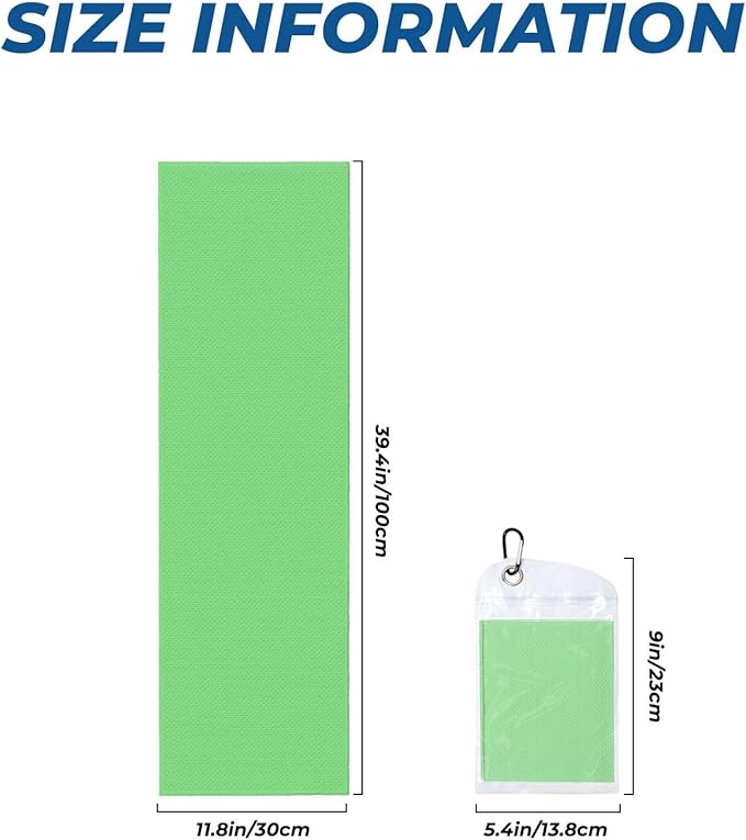 Custom 1-200 Pack Cooling Towel 40"x12", Design Your Team Logo Photo Ice Towel Personalized Soft Breathable Sport Towel Customized Workout Sweat Towel for Yoga Gym Activities (Light Green)