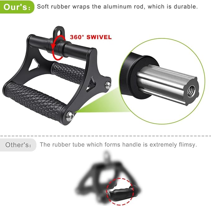 Kipika Heavy Duty Double D Handle, V Bar Cable Attachment, Row Attachment for Cable Machine, Non-Slip and Comfortable, Solid Aluminum Alloy Grip, Cable Machine Accessories for Home Gym…