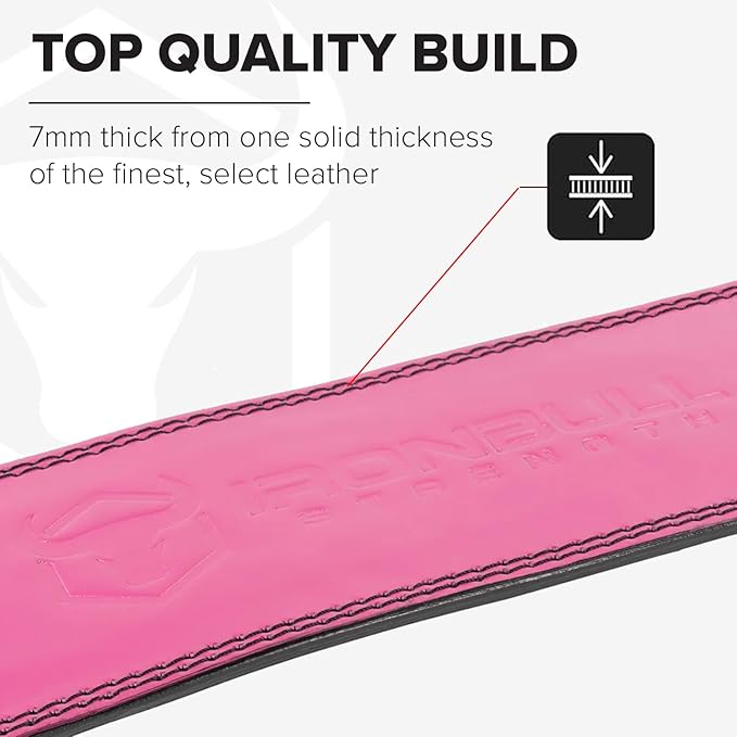 7mm Leather Weight Lifting Belt (IPF, USAPL, USPA, IPL USAW & IWF Approved) - 4" to 2” Tapered Premium Weightlifting Belt for Olympic Lifting, Powerlifting, Cross training, Gym, Workout & Weight Training - Weightlifting Belts for Men and Women