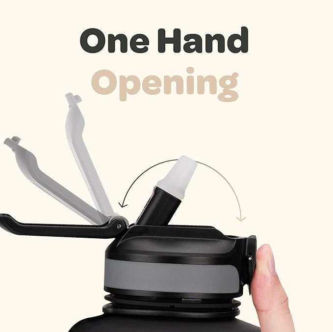 Hydracy Water Bottle with Time Marker -Large BPA Free Water Bottle & No Sweat Sleeve -Leak Proof Gym Bottle with Fruit Infuser Strainer & Times to Drink -Ideal for Fitness Sports & Outdoors