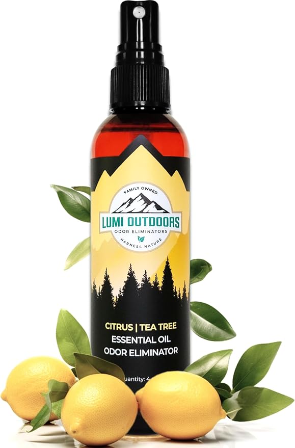 Lumi Outdoors Natural Shoe Deodorizer Spray & Odor Eliminator - Fresh Citrus Tea Tree Essential Oil Odor Eater
