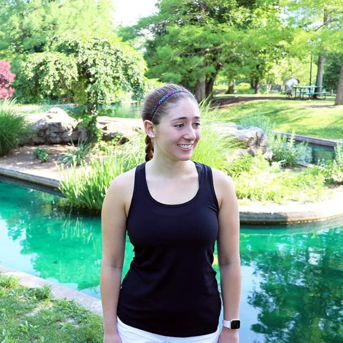 Sweaty Bands Womens Girls Headband - Non-Slip Velvet-Lined Fitness Hairband - Don't Cross Me Black 3/8-Inch