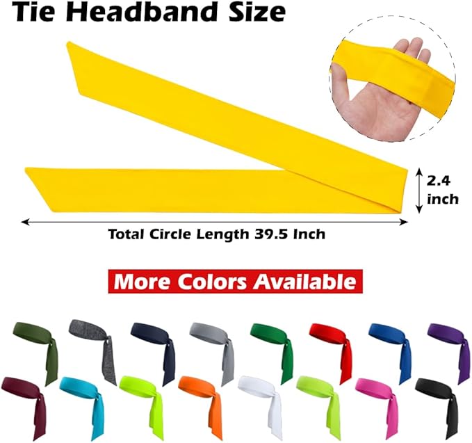 ONUPGO 18Pcs Head Ties for Men Women, Adjustable Headbands Sports Sweatband Ninja Ties Head Band, Sweat Wicking Workout Headband for Sports, Running, Tennis, Yoga, Soccer, Karate
