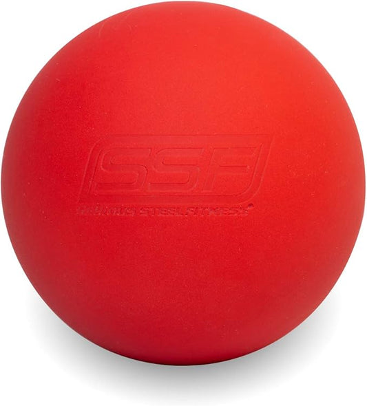 SERIOUS STEEL FITNESS Massage Ball - Deep Tissue Muscle Knot Release Tool - Back, Legs, Shoulders, and More (Red Lacrosse Ball)