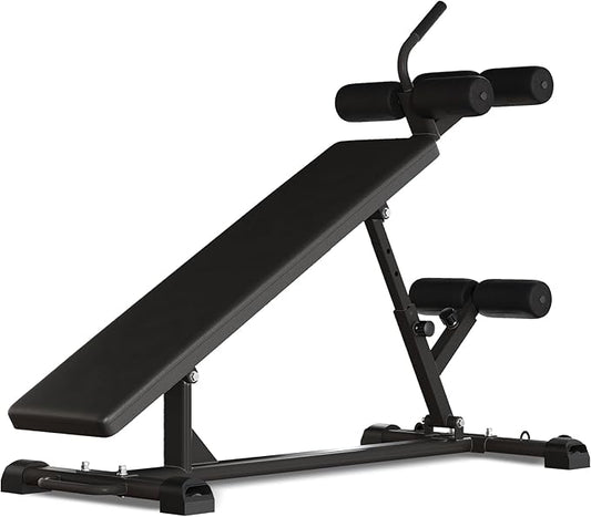 Sit-Up Bench for Core Workouts and Decline Bench Press, Adjustable Weight Bench with Reverse Crunch Handle, Abdominal Workout and Bulgarian Split Squat Equipment
