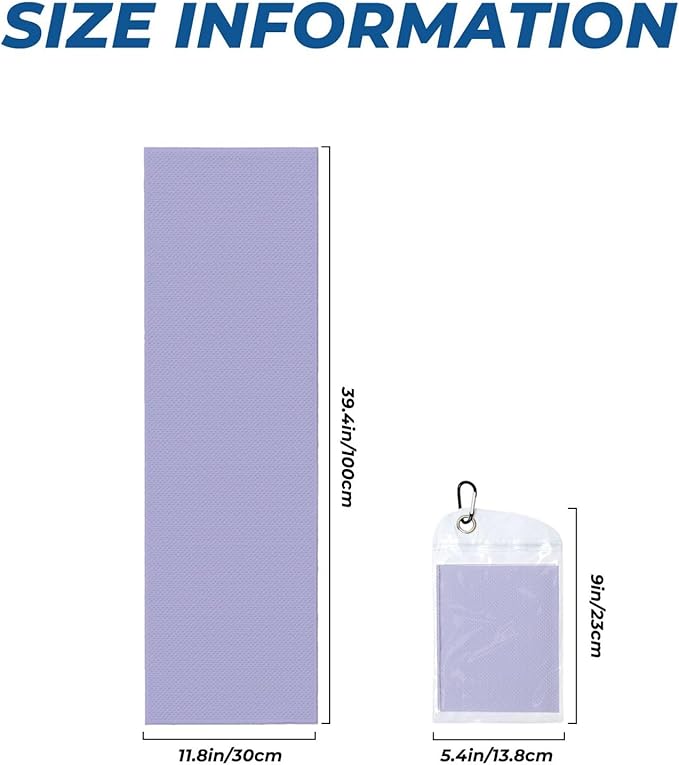 Custom 1-200 Pack Cooling Towel 40"x12", Design Your Team Logo Photo Ice Towel Personalized Soft Breathable Sport Towel Customized Workout Sweat Towel for Yoga Gym Activities (Light Purple)