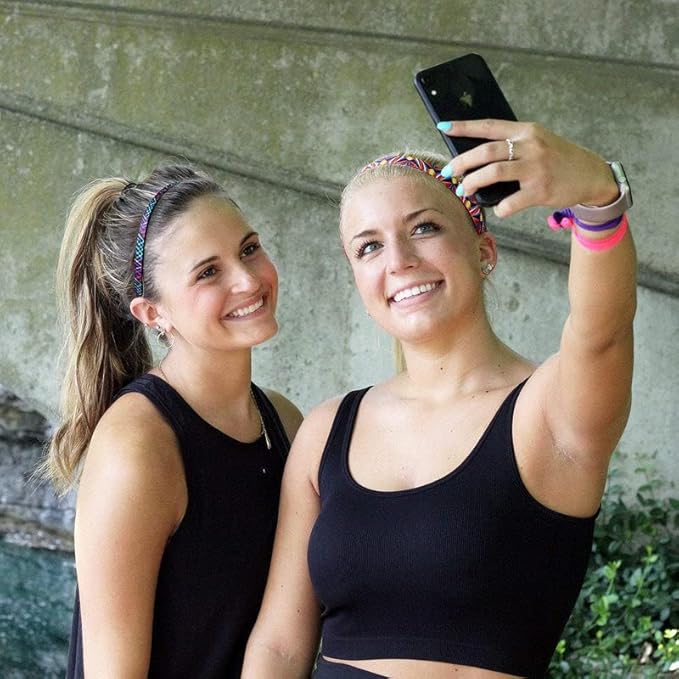 Sweaty Bands Womens Girls Headband - Non-Slip Velvet-Lined Fitness Hairband - Don't Cross Me Black 3/8-Inch